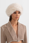 Women's Furry Wide-Brim Hat – Ivory