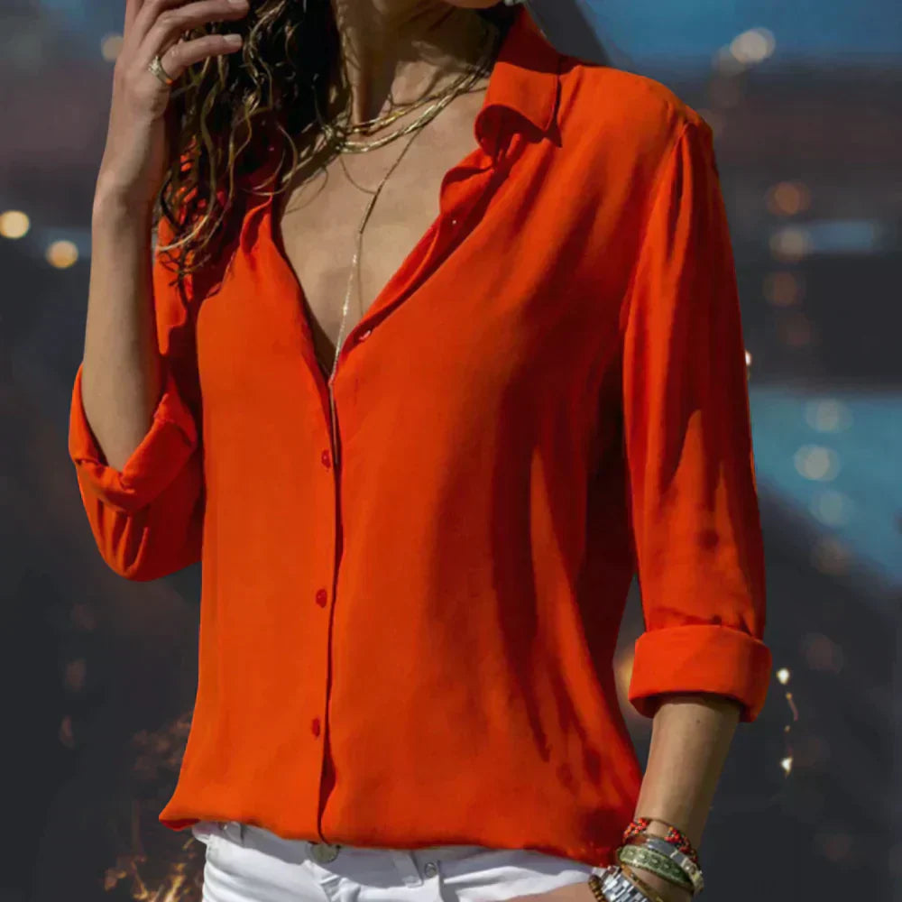 Classic Button-Down Shirt – Red