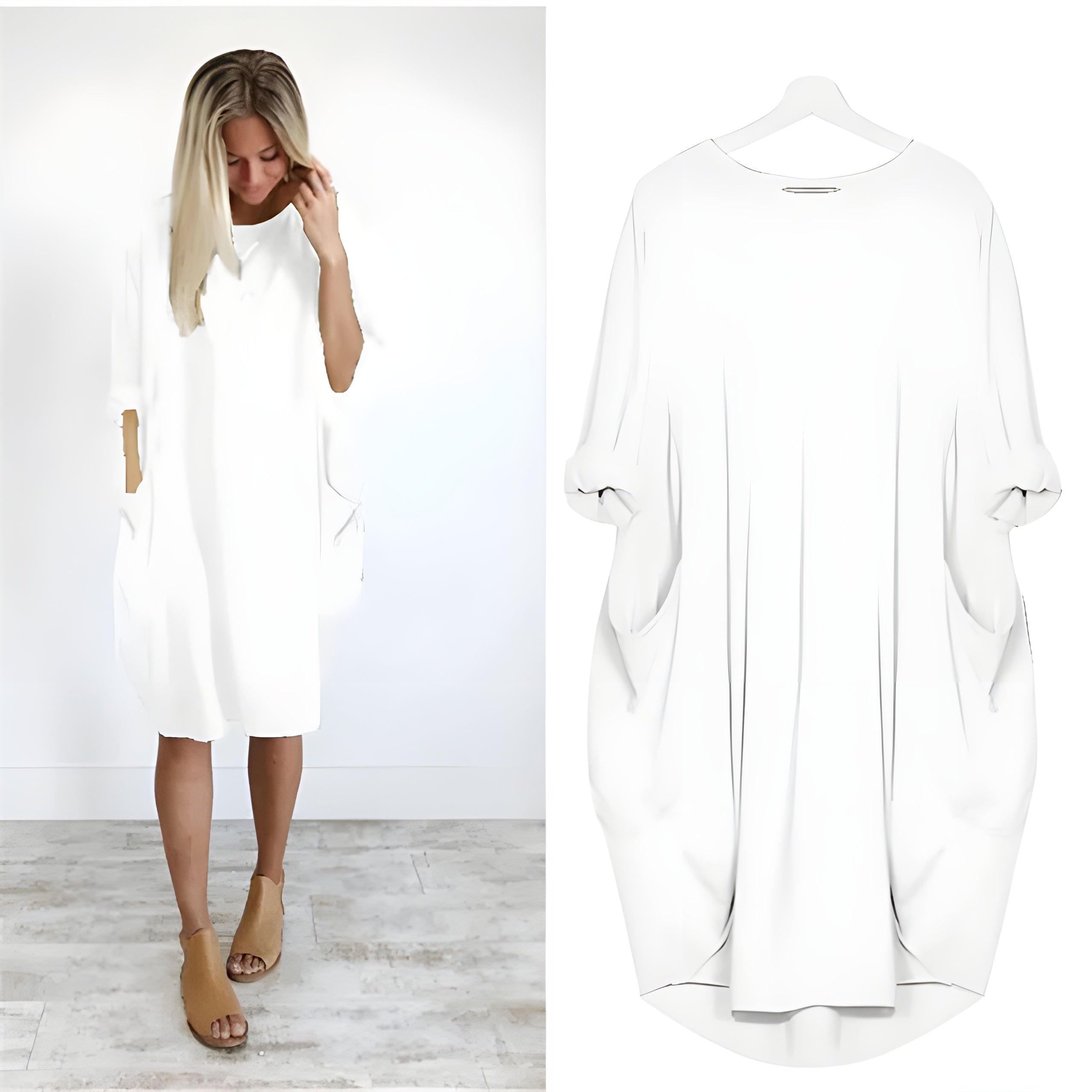 Women's Casual Midi Dress with Pockets