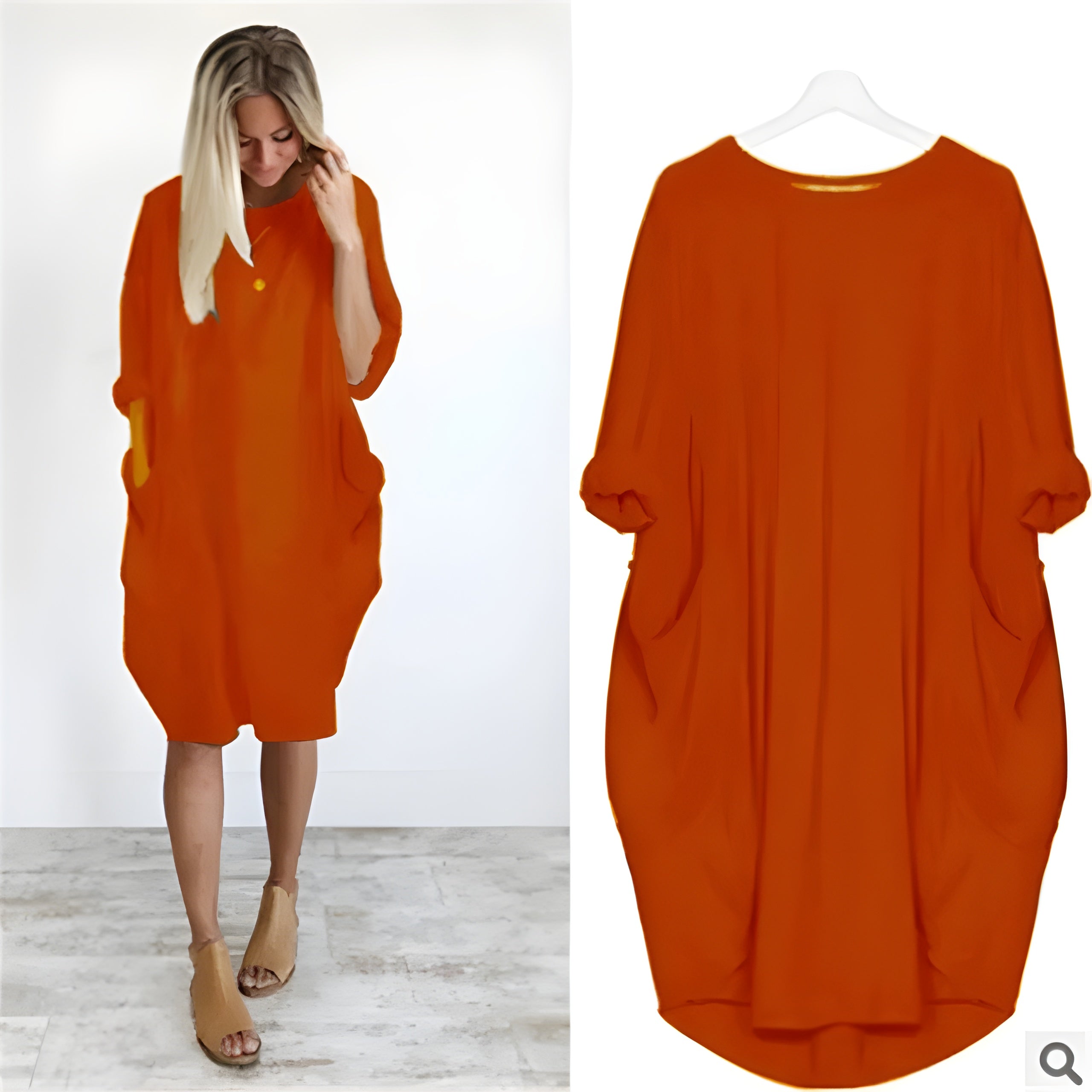 Women's Casual Midi Dress with Pockets