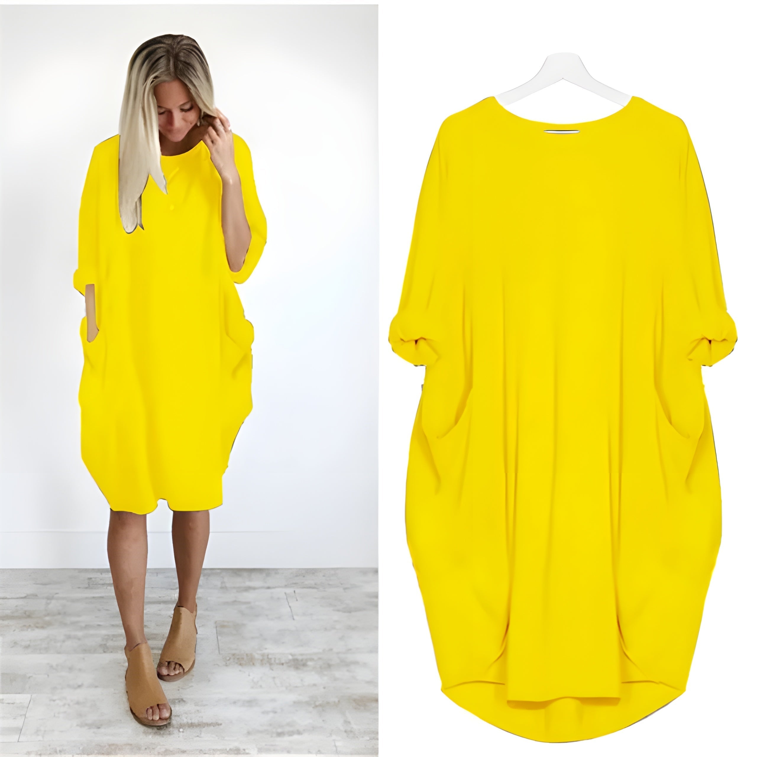 Women's Casual Midi Dress with Pockets
