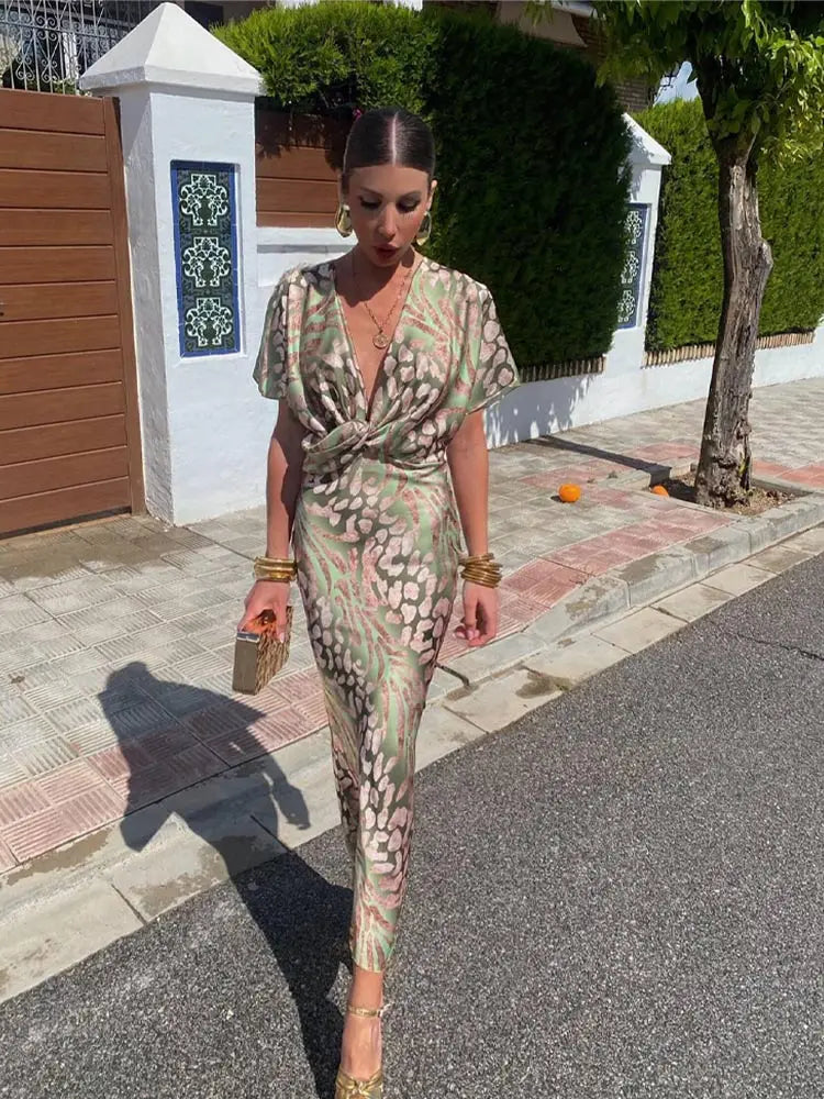 Women's Classic Wrap Midi Dress
