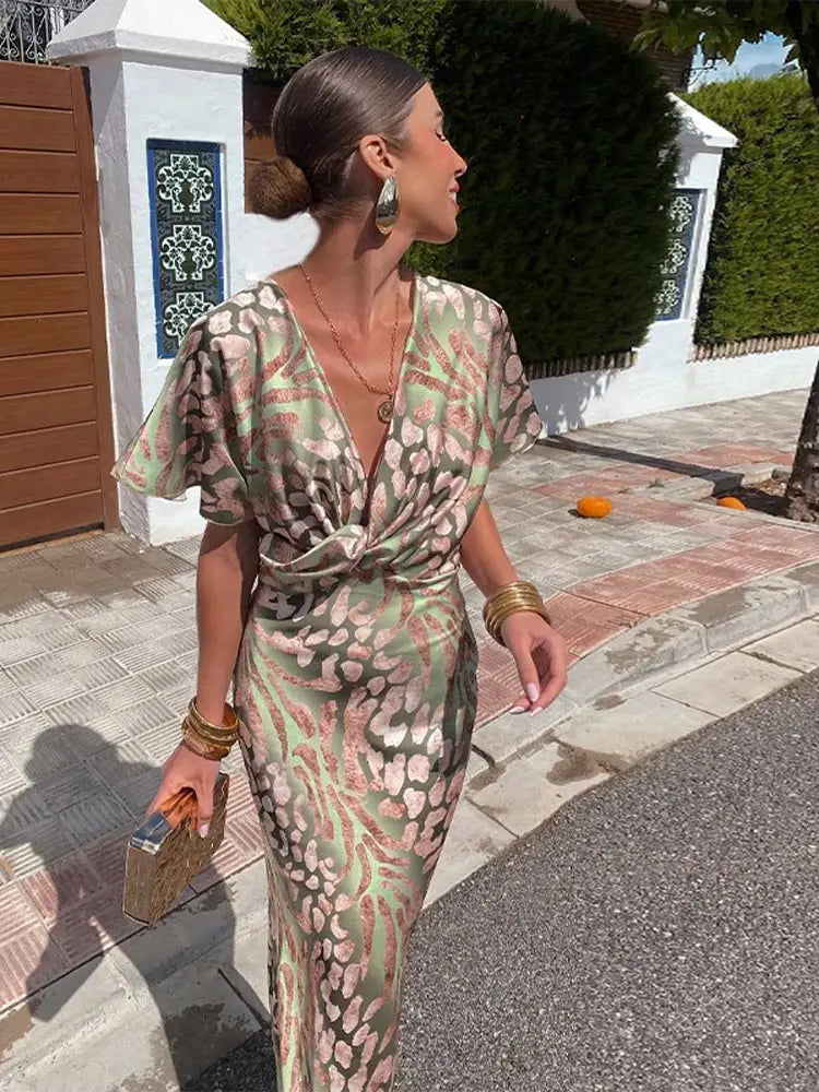 Women's Classic Wrap Midi Dress
