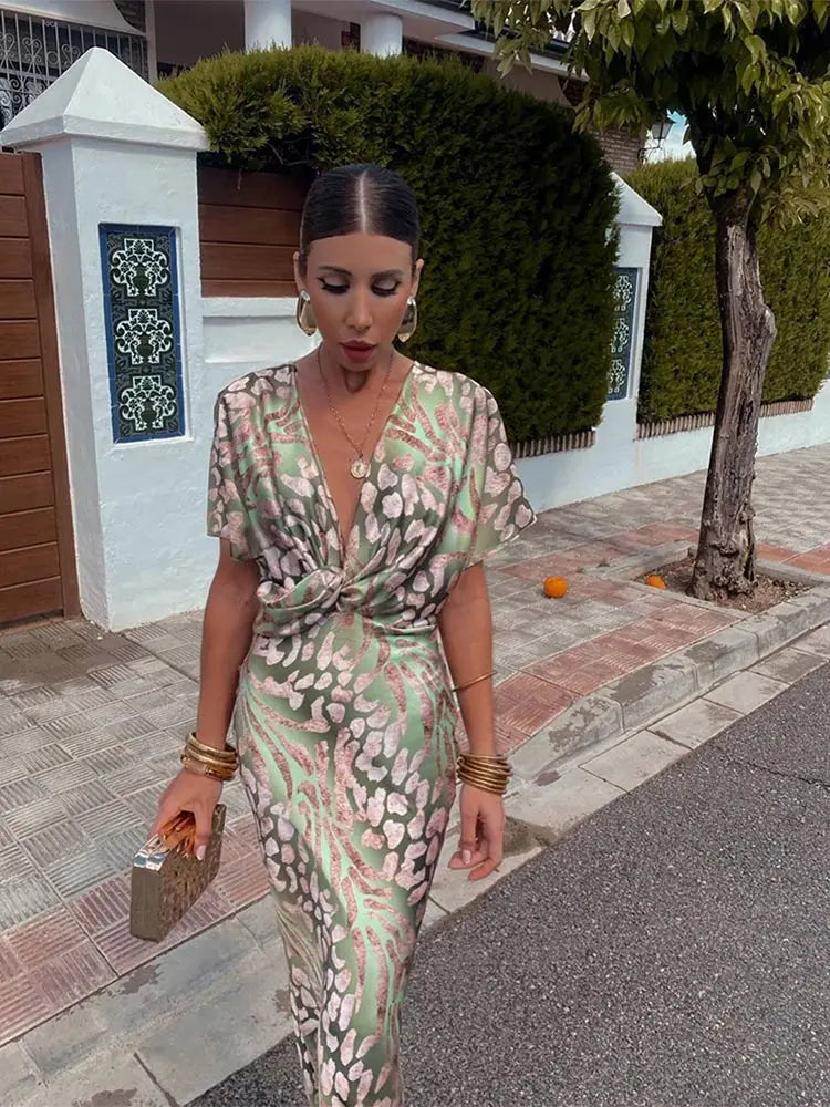 Women's Classic Wrap Midi Dress