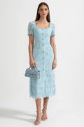 Women's Delicate Azure Lace Midi Dress – Baby Blue