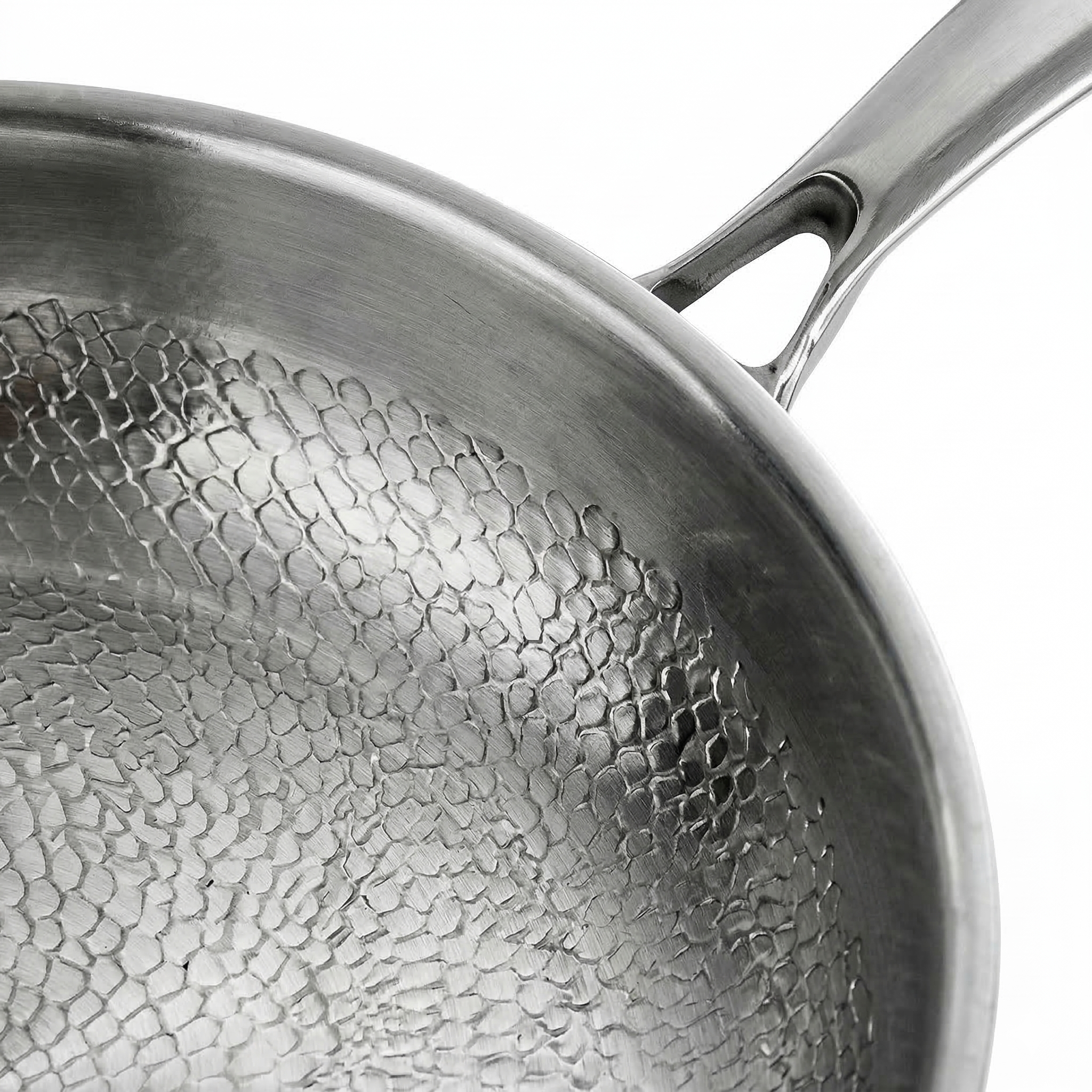 Hammered Stainless Steel Frying Pan