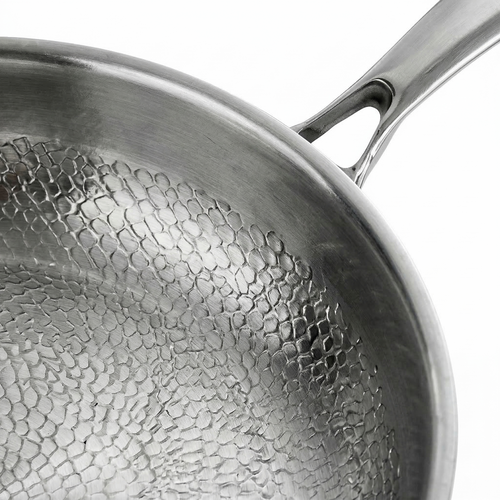 Hammered Stainless Steel Frying Pan