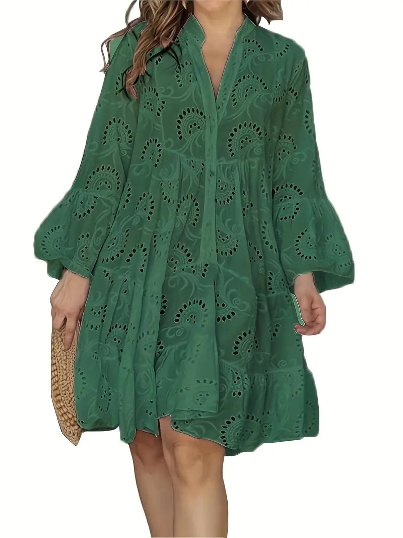 Women's Airy V-Neck Shirt Dress
