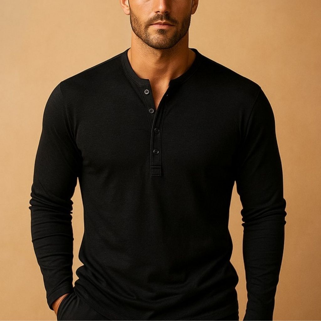 Men's Henley Long Sleeve Shirt