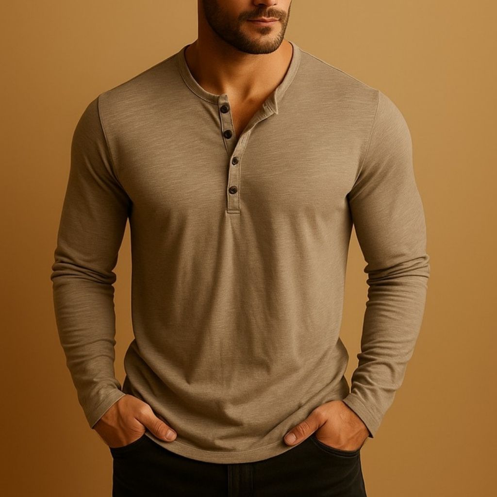 Men's Henley Long Sleeve Shirt