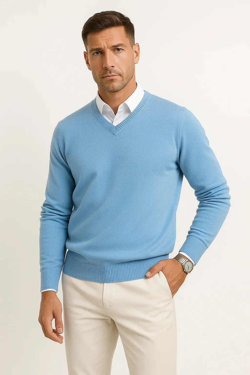 Men's Slim Fit V-Neck Pullover