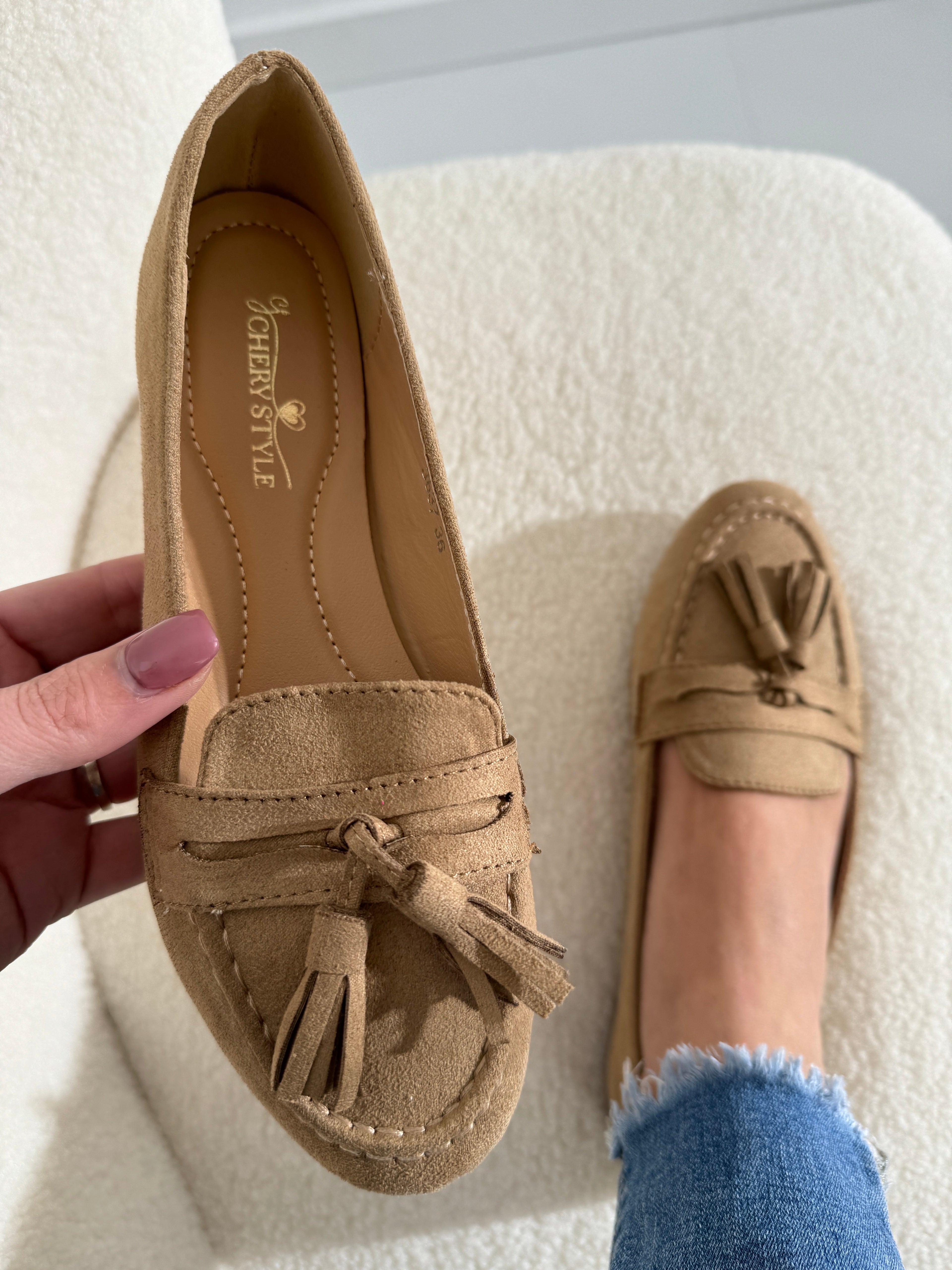 Women's Tassel Khaki Loafers