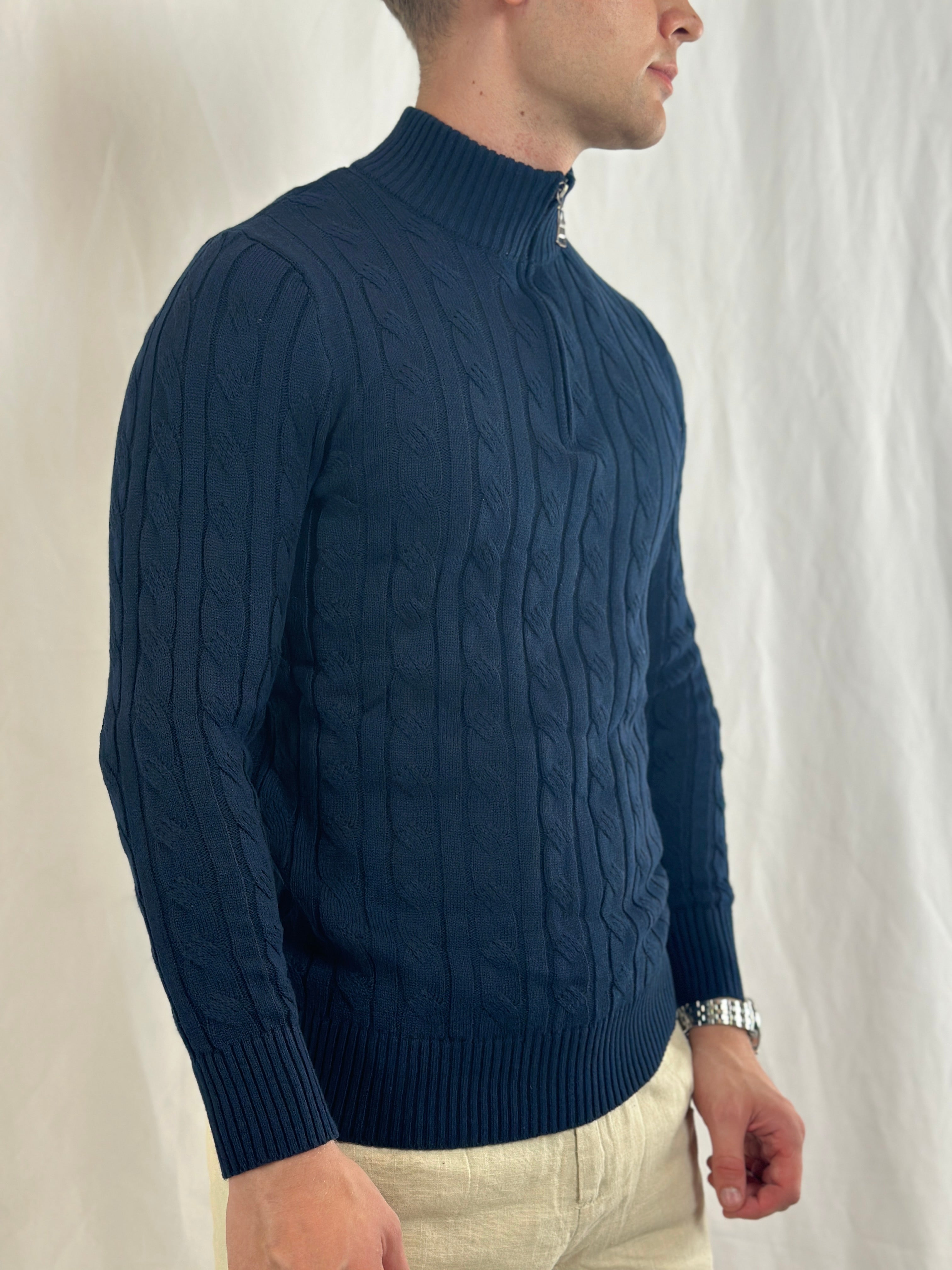 Men's Half-Zip Knit Sweater