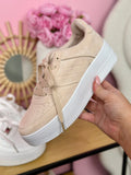 Women's Beige Platform Sneakers