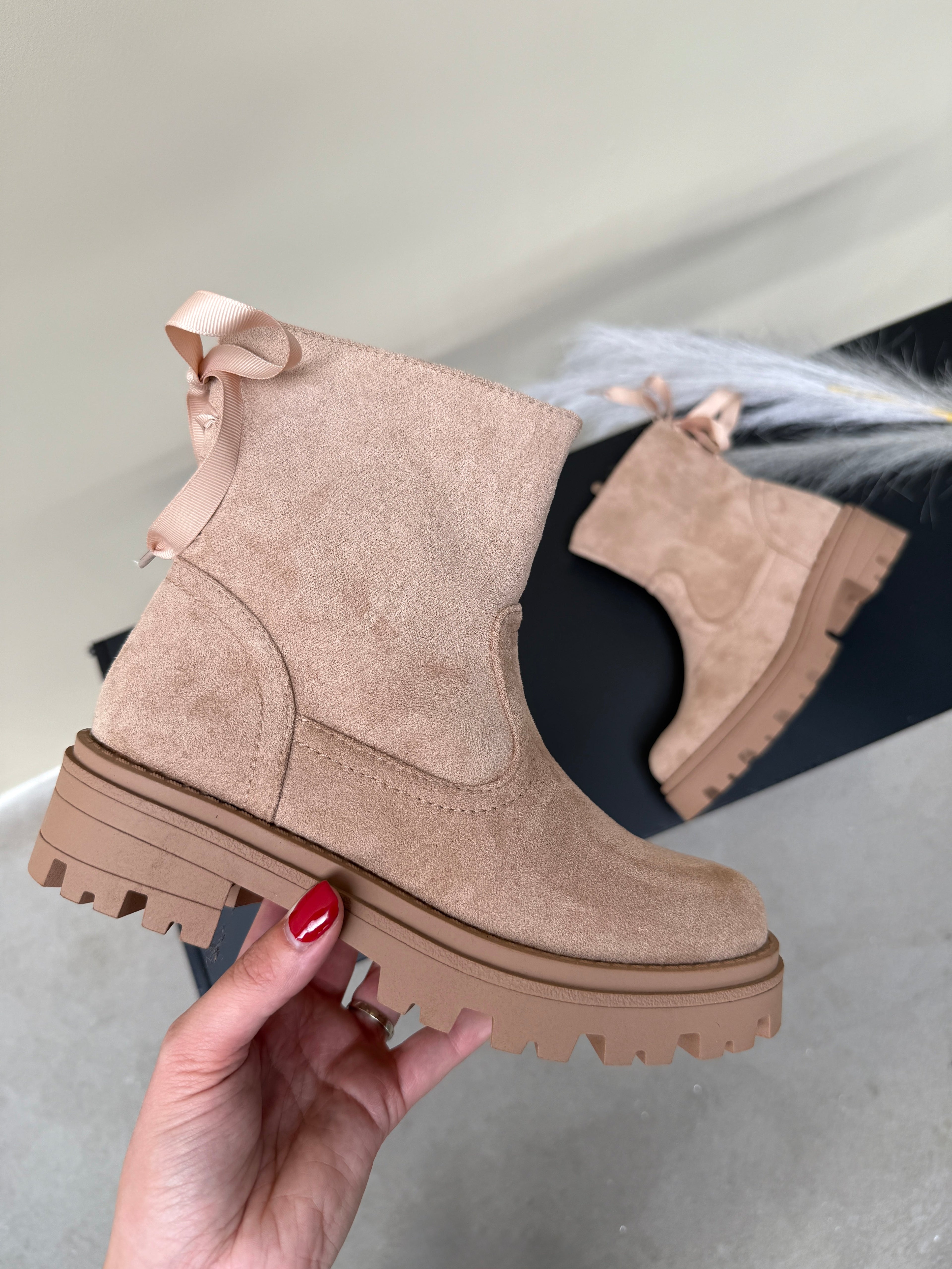 Women's Bow Detail Khaki Boots