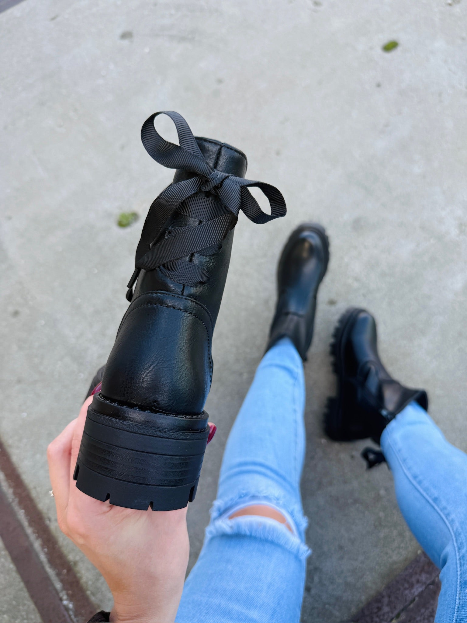 Women's Bow Detail Black Boots