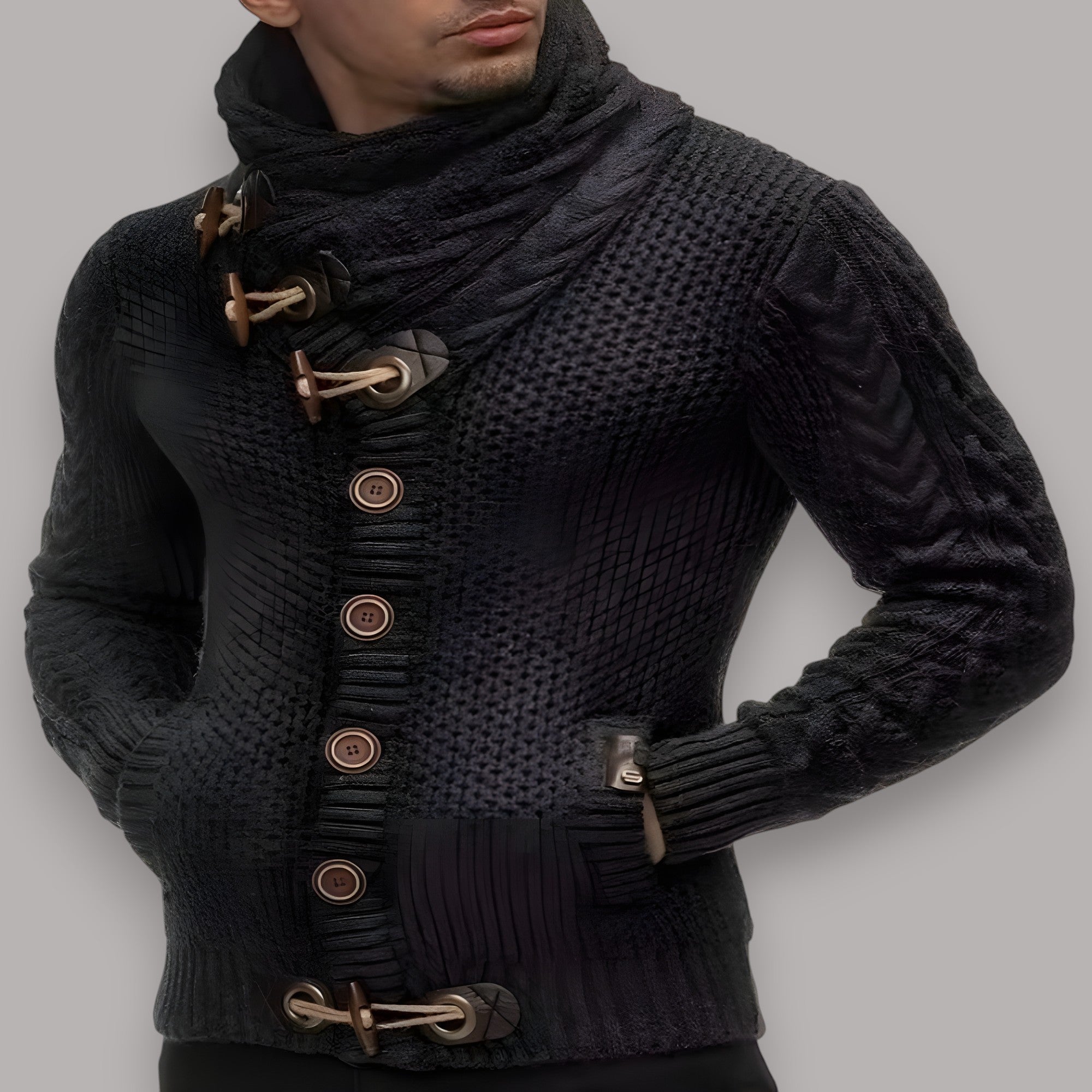 Men's Textured Crewneck Sweater