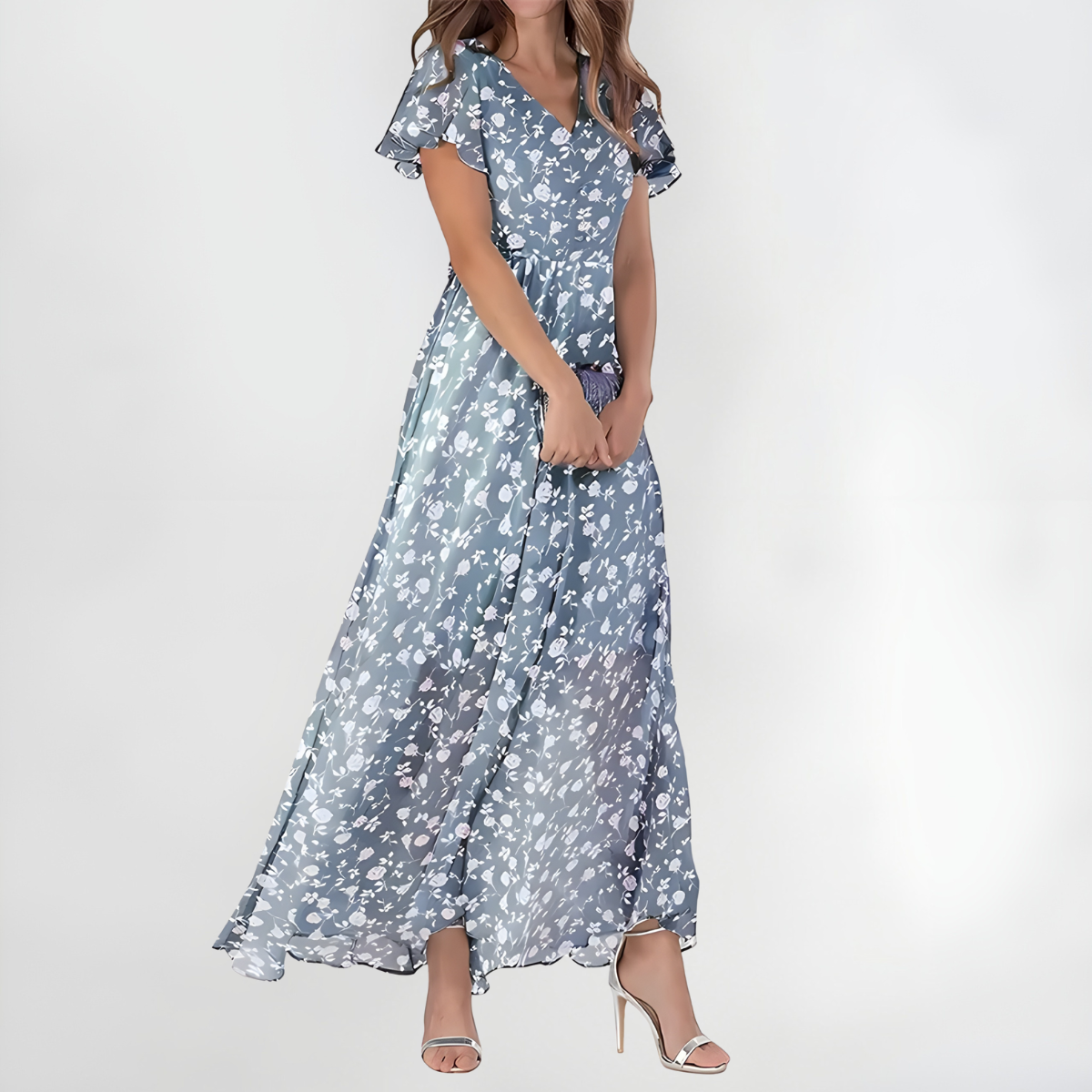 Women's Luxury Maxi Dress – Blue Print