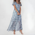 Women's Luxury Maxi Dress – Blue Print