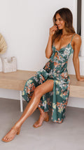 Women's Dreamers Midi Dress – Green Floral