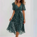 Women's Floral V-Neck Midi Dress