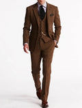 Men's Slim Fit Tweed Three-Piece Suit