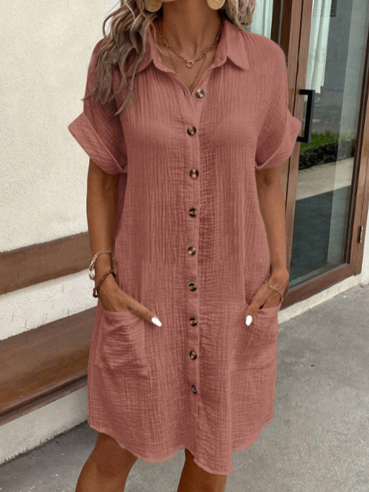 Women's Button-Up Shirt Dress
