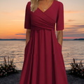 Women's Elegant Flattering Dress – Red