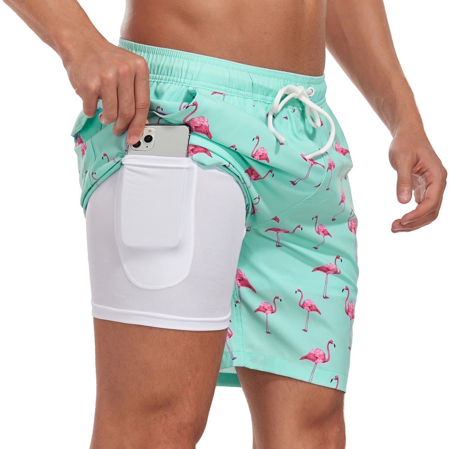 Men's Double-Layer Swim Trunks