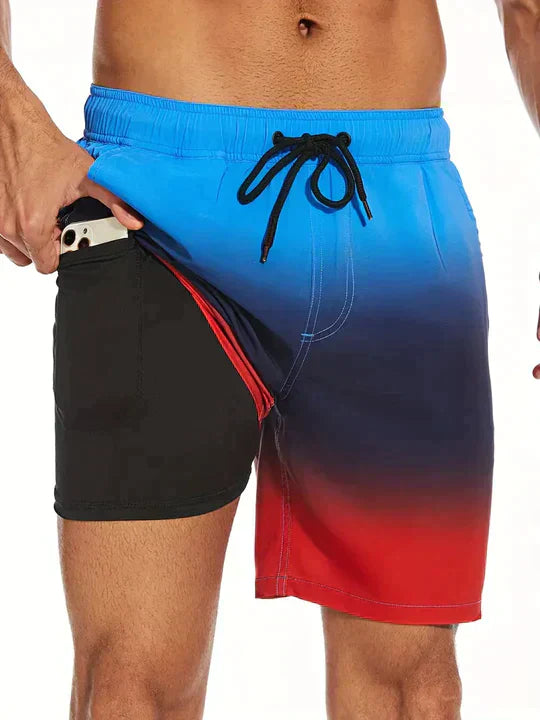 Men's Double-Layer Swim Trunks