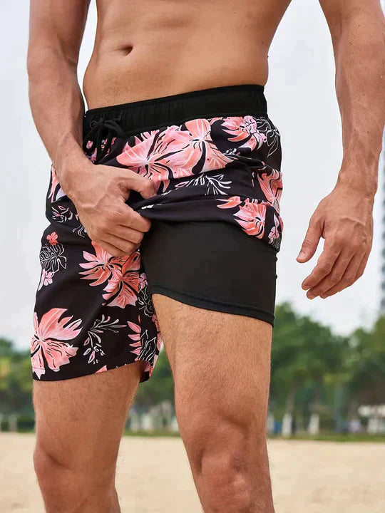 Men's Double-Layer Swim Trunks