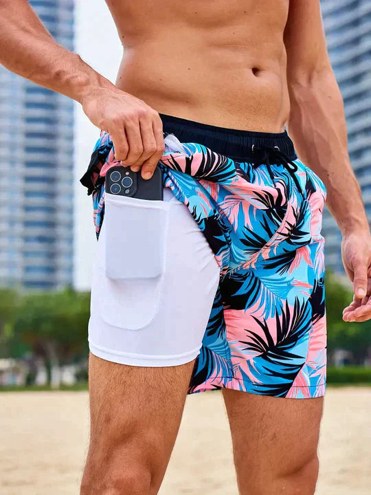 Men's Double-Layer Swim Trunks