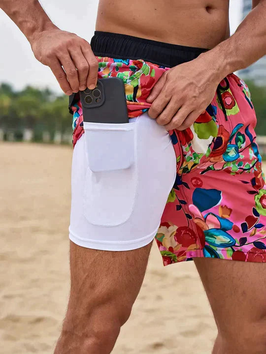 Men's Double-Layer Swim Trunks