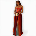 Women's Strapless Flowing Maxi Dress