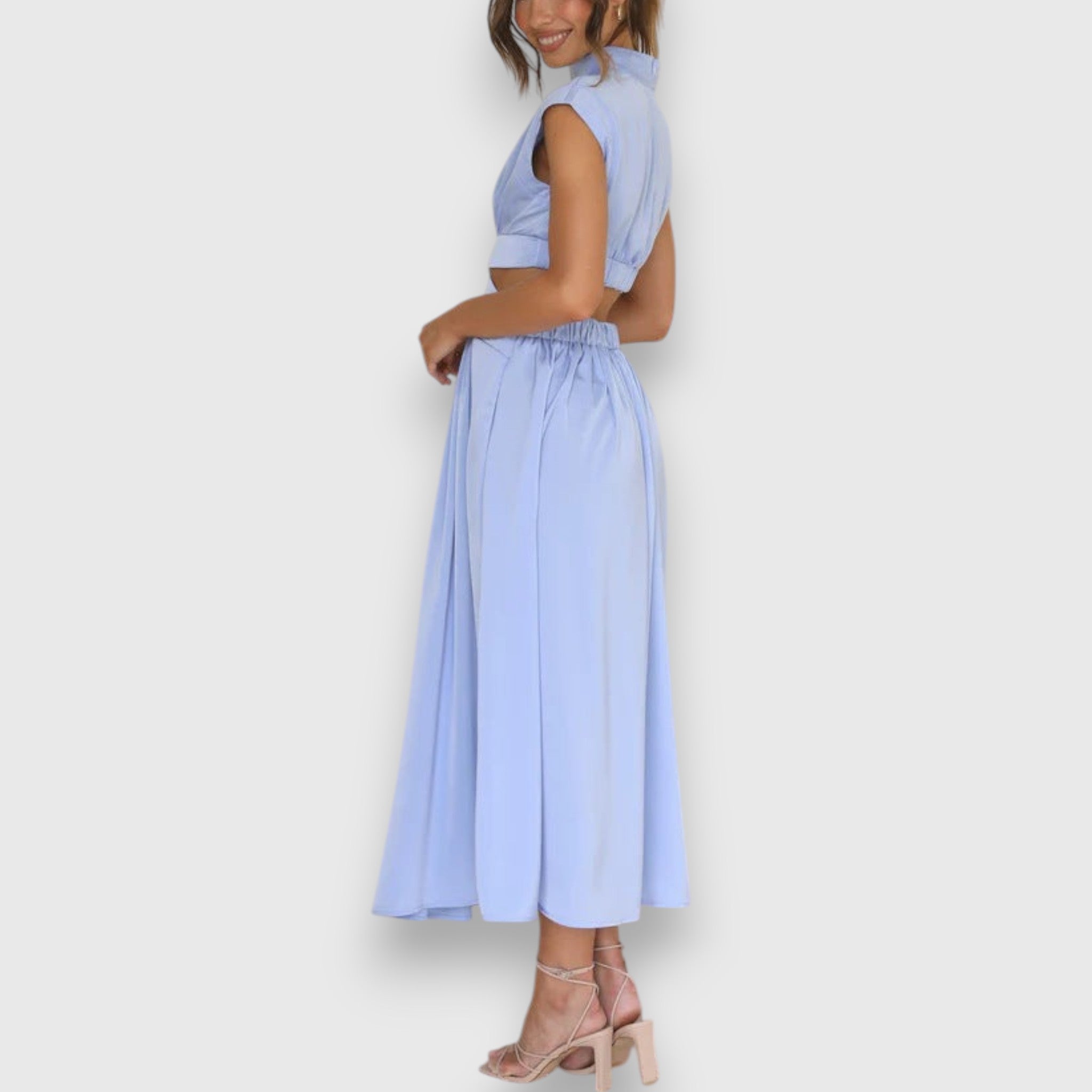 Cut-Out Maxi Dress – Blue