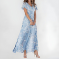 Women's Luxury Maxi Dress – Blue/White