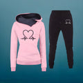 Women's Heart Print Tracksuit Set