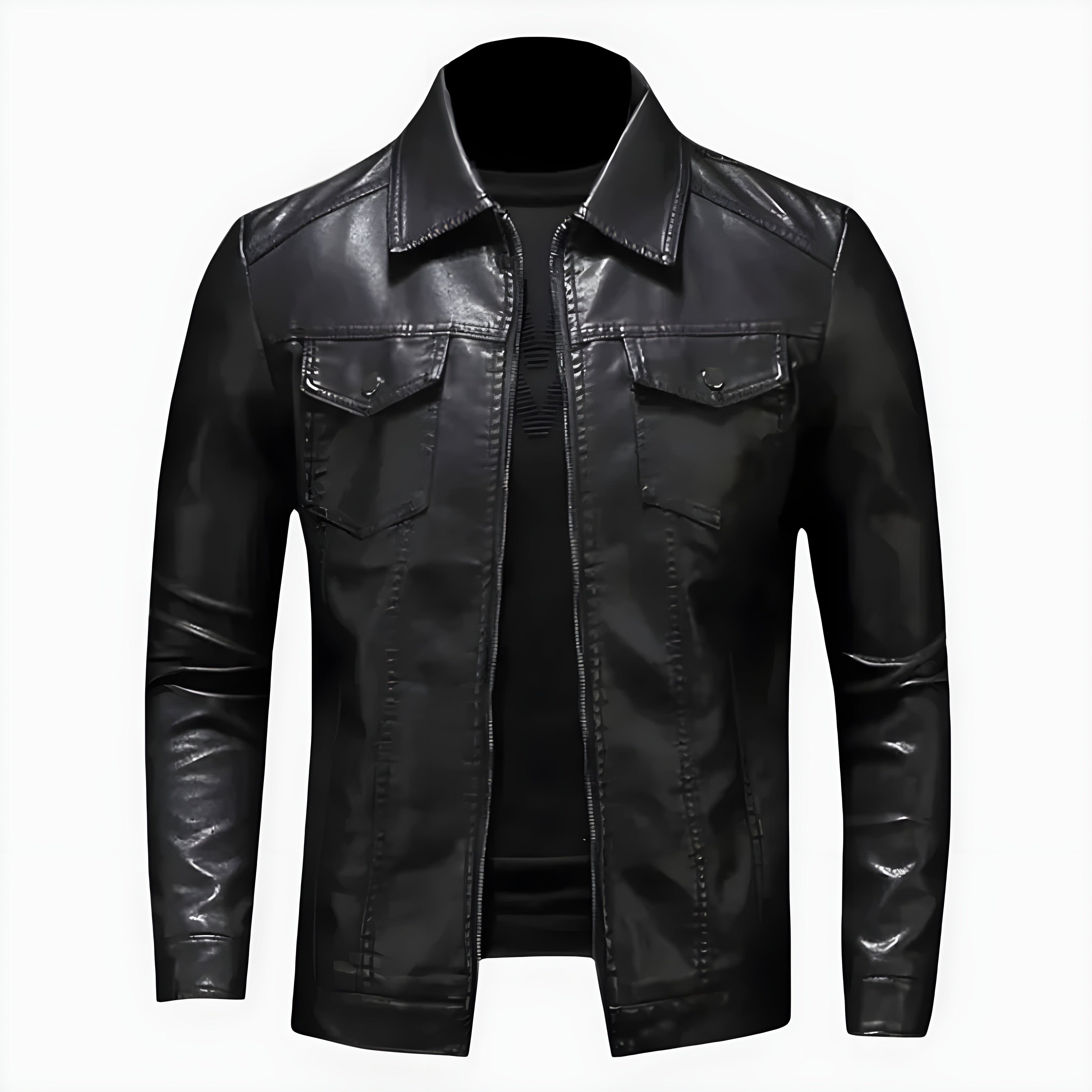 Men's Vegan Leather Moto Jacket