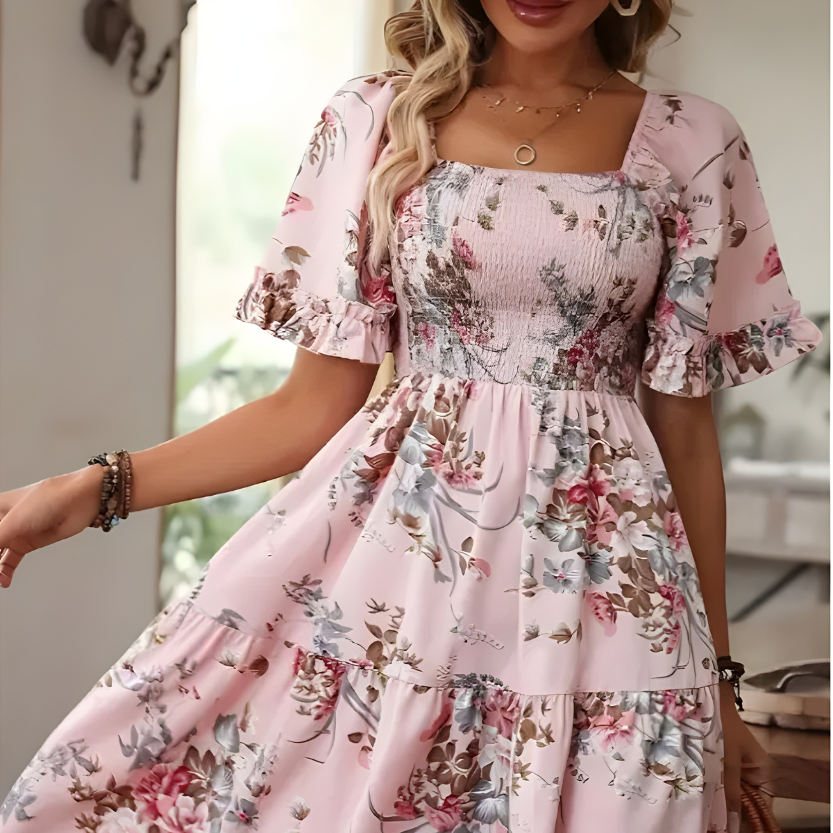 Women's Luxury Maxi Dress – Light Pink