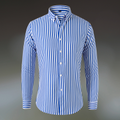 Casual Striped Shirt – Blue (Plus)