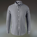 Casual Striped Shirt – Black (Plus)