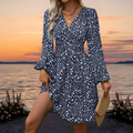 Women's Elegant Refined Dress – Blue Print