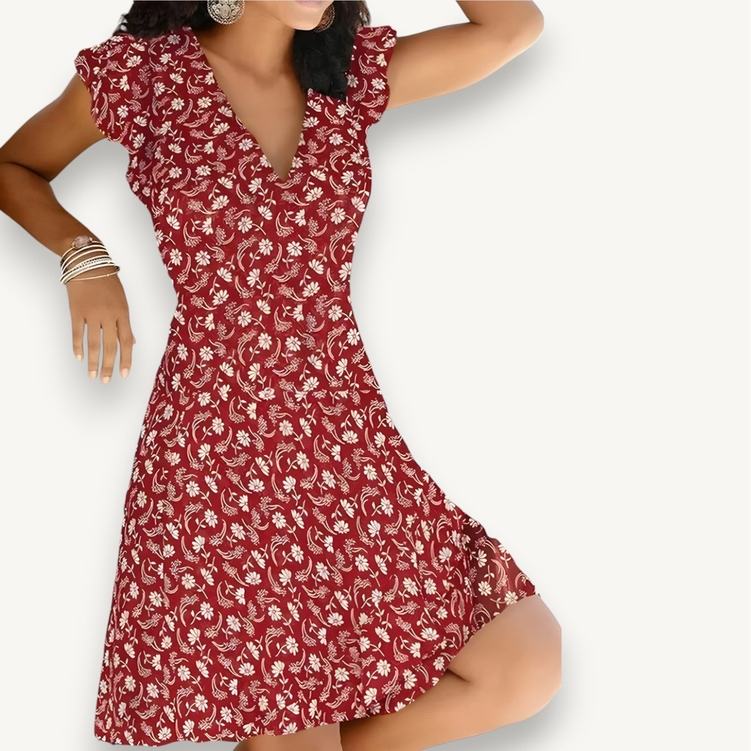 Women's Elegant Deep V-Neck Summer Dress