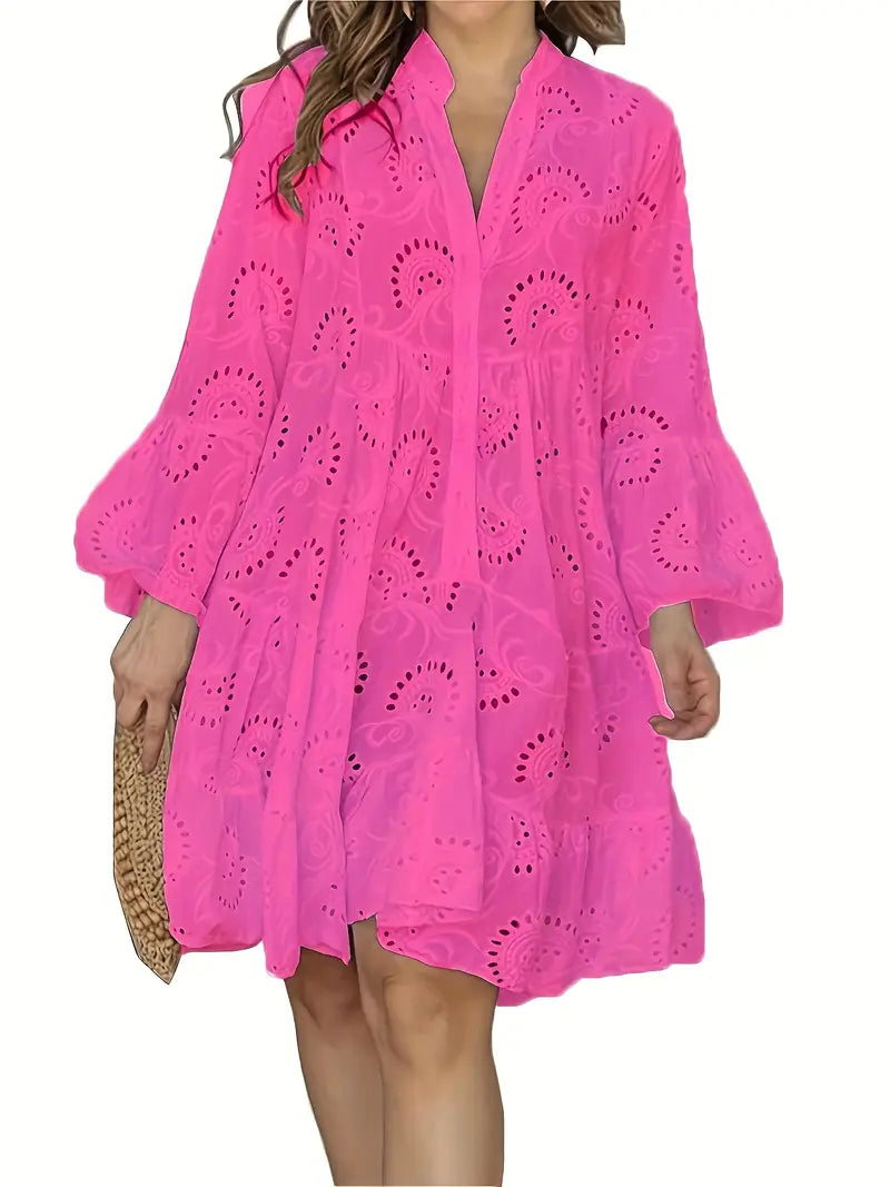 Women's Airy V-Neck Shirt Dress