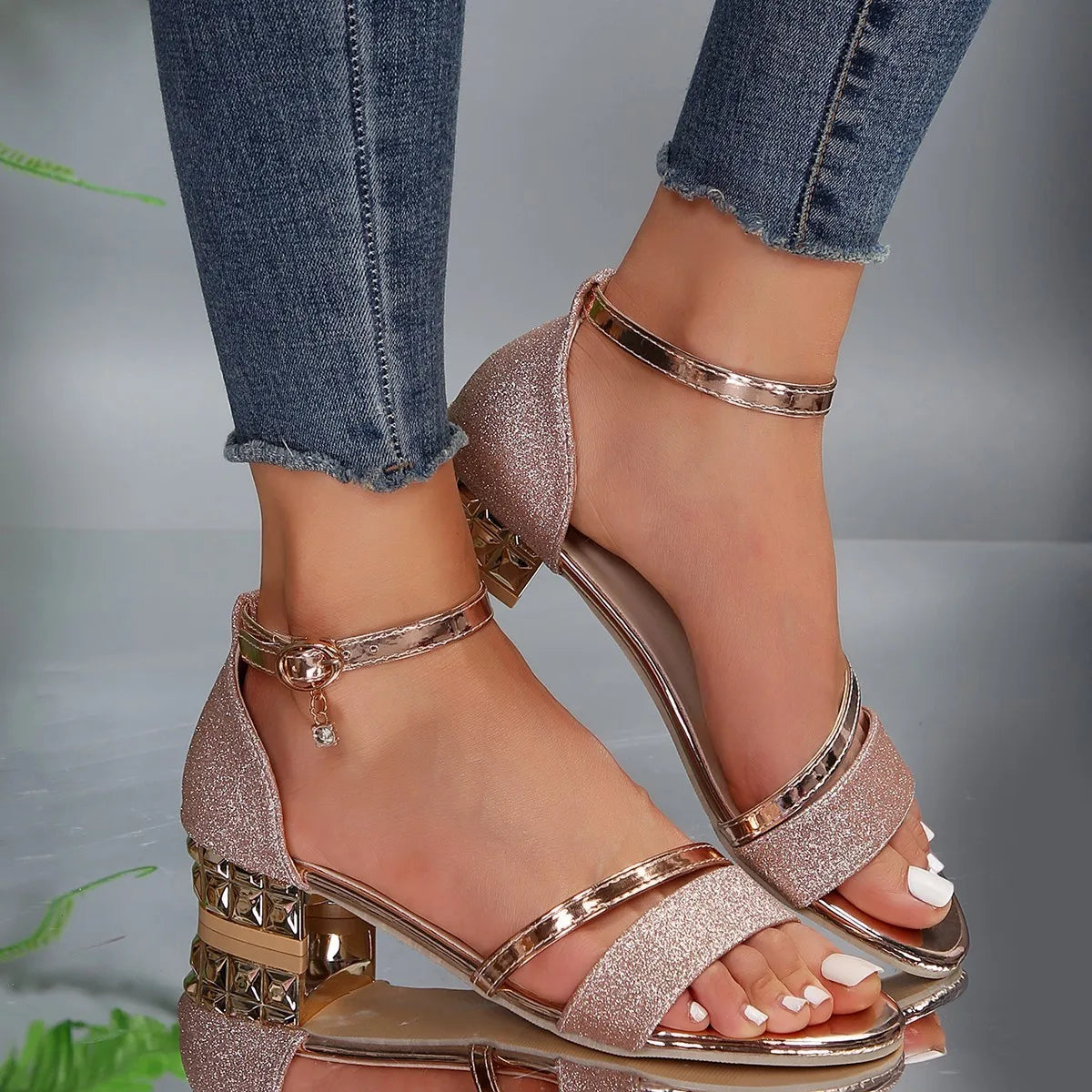 Women's Metallic Dress Sandals