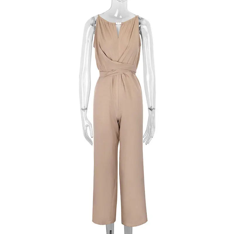 Women's Wide Leg Halter Jumpsuit