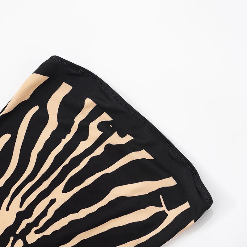 Women's Zebra Print Strapless Mini Dress
