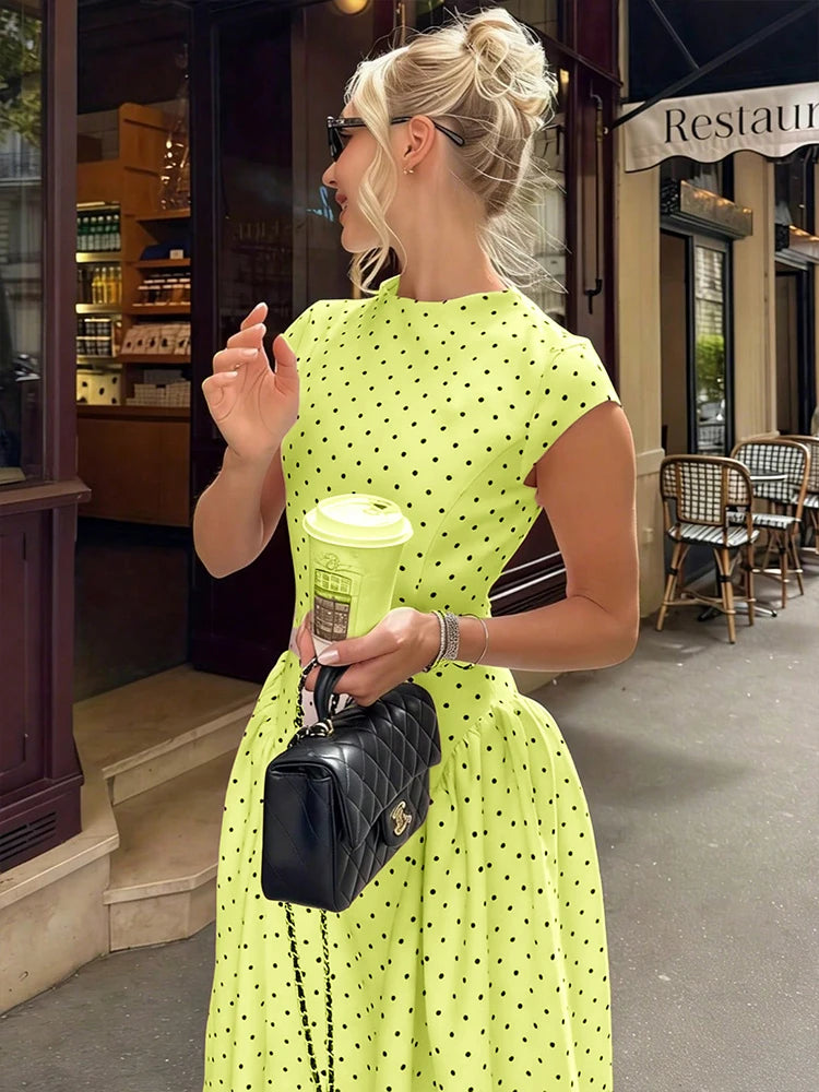 Women's Polka Dot Long Party Dress