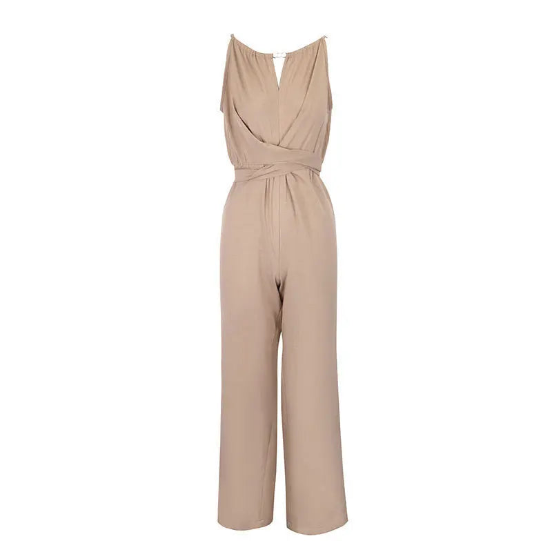 Women's Wide Leg Halter Jumpsuit