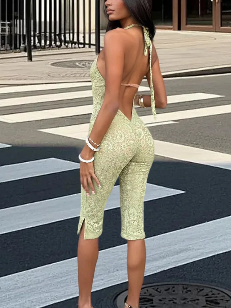 Women's Lace Split Jumpsuit